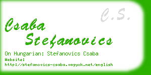 csaba stefanovics business card